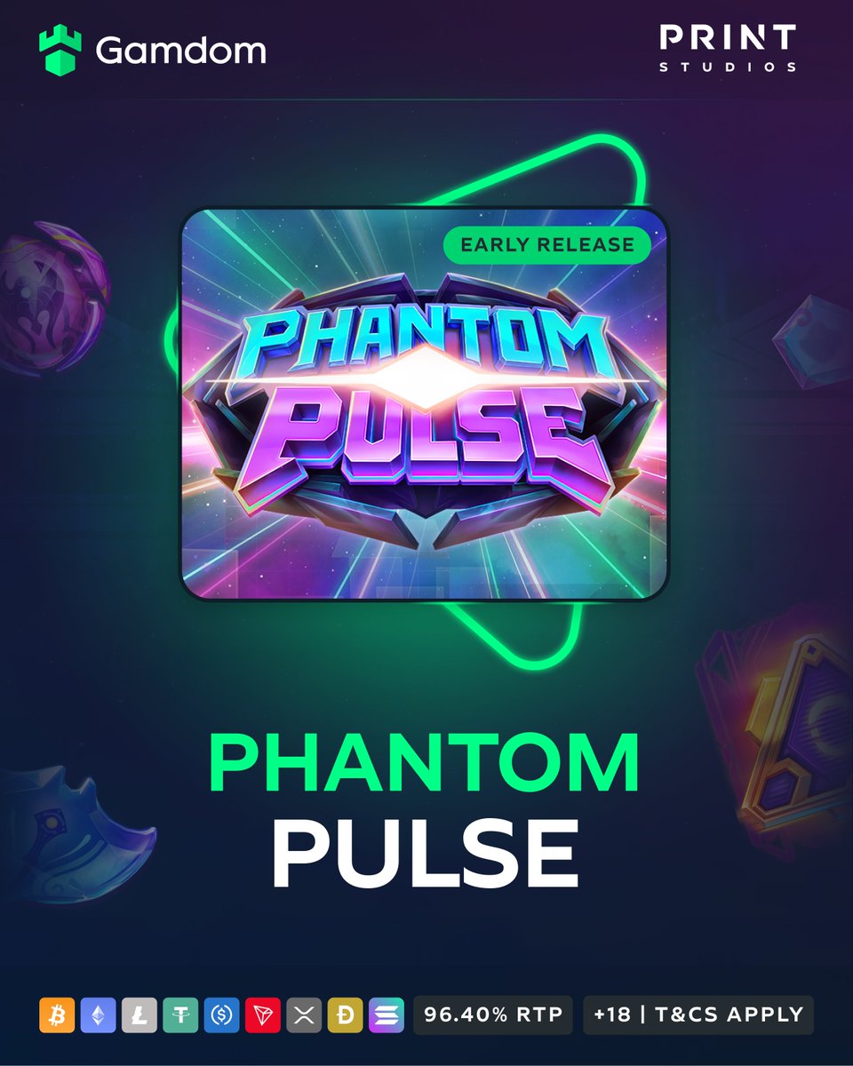 👻 Early Access: Phantom Pulse! 👻

Step into an otherworldly techno space where Morphing Clusters &amp; Pulse Bombs keep the action nonstop. Max win: 20,000x 🔥

💚 + 🔄 + 🆔 - KYC Lvl 2 verified Gamdom users only