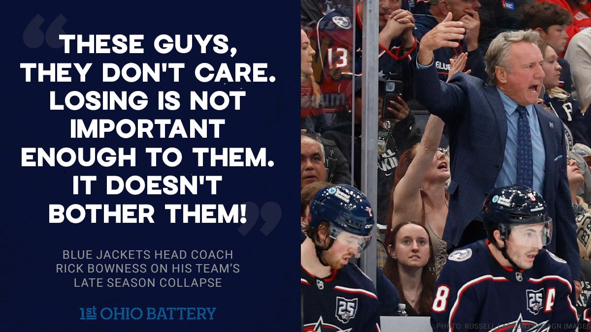 1stOhioBattery's tweet image. Rick Bowness didn't hold back Tuesday night. #CBJ 

1stohiobattery.com/columbus-blue-…