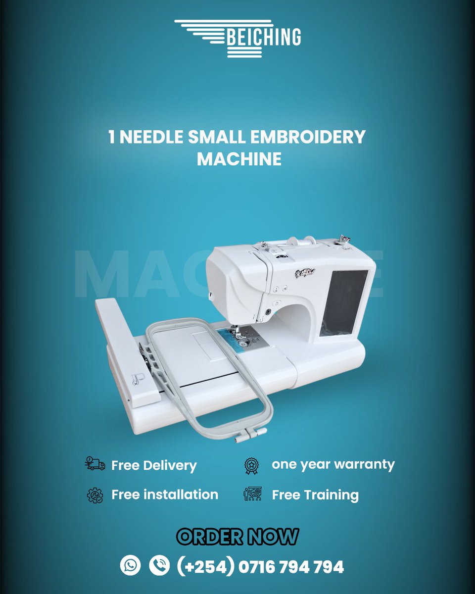 beichingKe's tweet image. 🚀 1 NEEDLE EMBROIDERY MACHINE💎 CLEAN &amp;amp; PRECISE STITCHING
🛡️ COMPACT &amp;amp; RELIABLE
⚡ PERFECT FOR STARTERS📞 0716794794
BEICHING KENYA#Embroidery #EmbroideryMachine #SmallBusiness #CustomDesign #BeichingKenya
