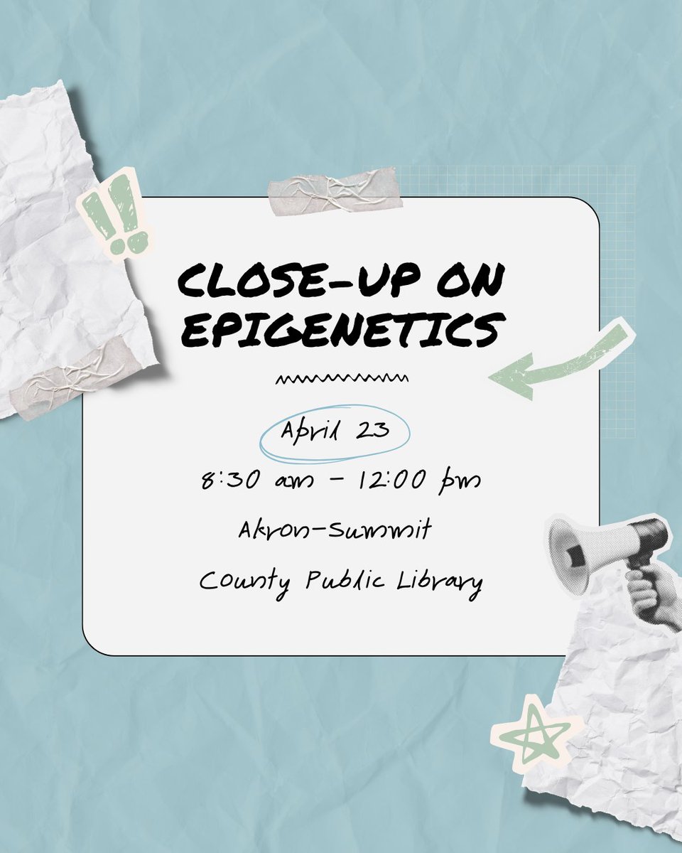 SCCSkids's tweet photo. Join us for Close-Up on Epigenetics to learn how intergenerational trauma impacts children, families, and system interactions.

📅 April 23
⏰ 8:30 AM–12 PM
📍 Akron-Summit County Public Library

📲 https://t.co/cnhadzFGxP https://t.co/Wusqz92DKd