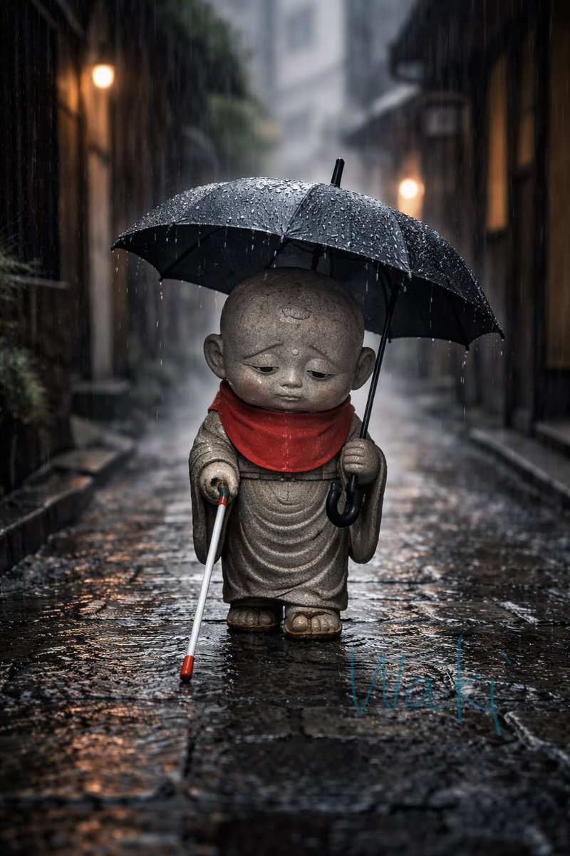 UnseenWorldLab's tweet photo. 雨ですね。。。

雨の日の視覚障害者は傘と白杖で両手がいっぱい

そして雨音で周りの音が聞き取りにくくなるんですって

雨の日に困ってそうな人を見かけたら声かけてあげて🙏
-------
全盲の視覚障害者が、イメージしたものを言葉だけでAI （ChatGPT）に描かせた世界
#AIアート #視覚障害 #サポート https://t.co/txO05eKj6l