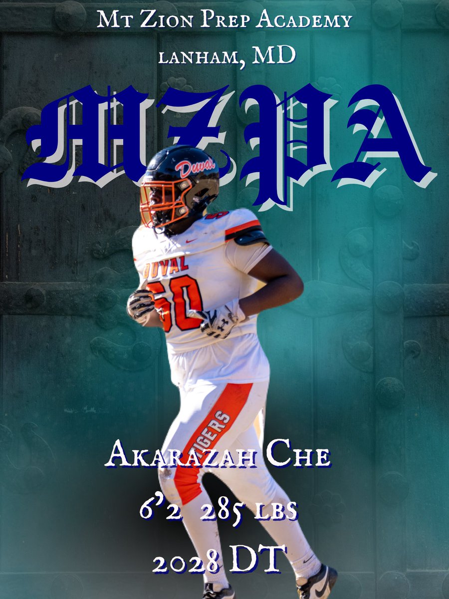 Akarazah113950's tweet photo. I'm blessed to announce that I will be transferring to Mt Zion prep for my junior year 💯 #committed @mzpafootball https://t.co/dhcCadJLnF