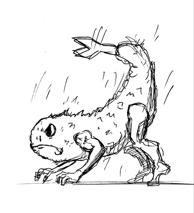 落書き 威嚇するエビフライ🍤🗯️ 