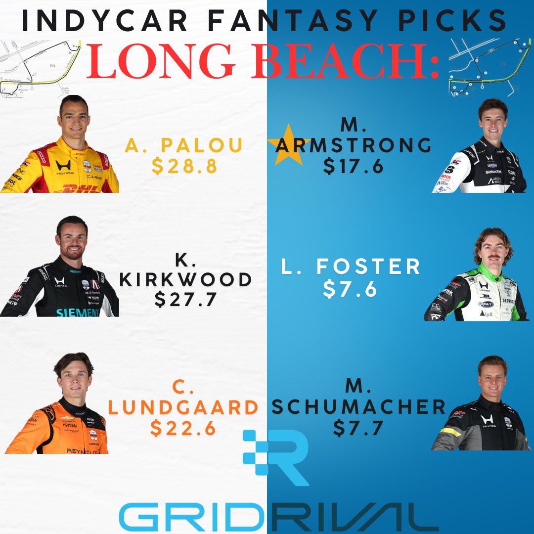 Skylersportbook's tweet photo. π LONG BEACH GP PICKS ARE IN πΊπΈπ₯
our GridRival league winner takes home a $50 gift card π°
π Join my league: https://t.co/gOaCjQYDx5
ποΈ Podcast league: https://t.co/2IINOpUgtE π€ποΈ
#IndyCar #LongBeachGP #GridRival #FantasySports #Motorsport https://t.co/AkP88OvDcR