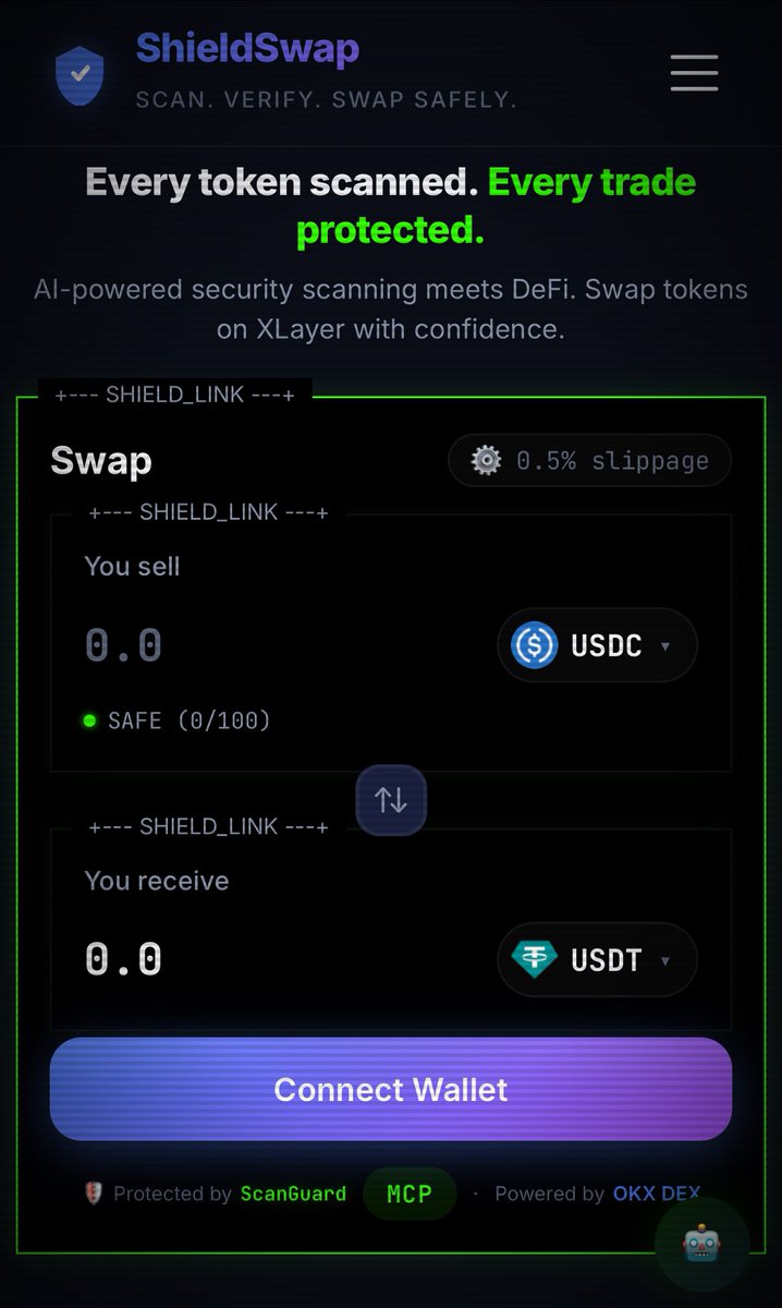 encrypt_wizard's tweet photo. ShieldSwap is now fully mobile responsive; and it’s finally live

we’re putting the finishing touches on a demo video with @ShieldSuite_ showcasing how it runs on @XLayerOfficial

stay tuned 

#BuildOnXLayer https://t.co/IMIzEZ26LU