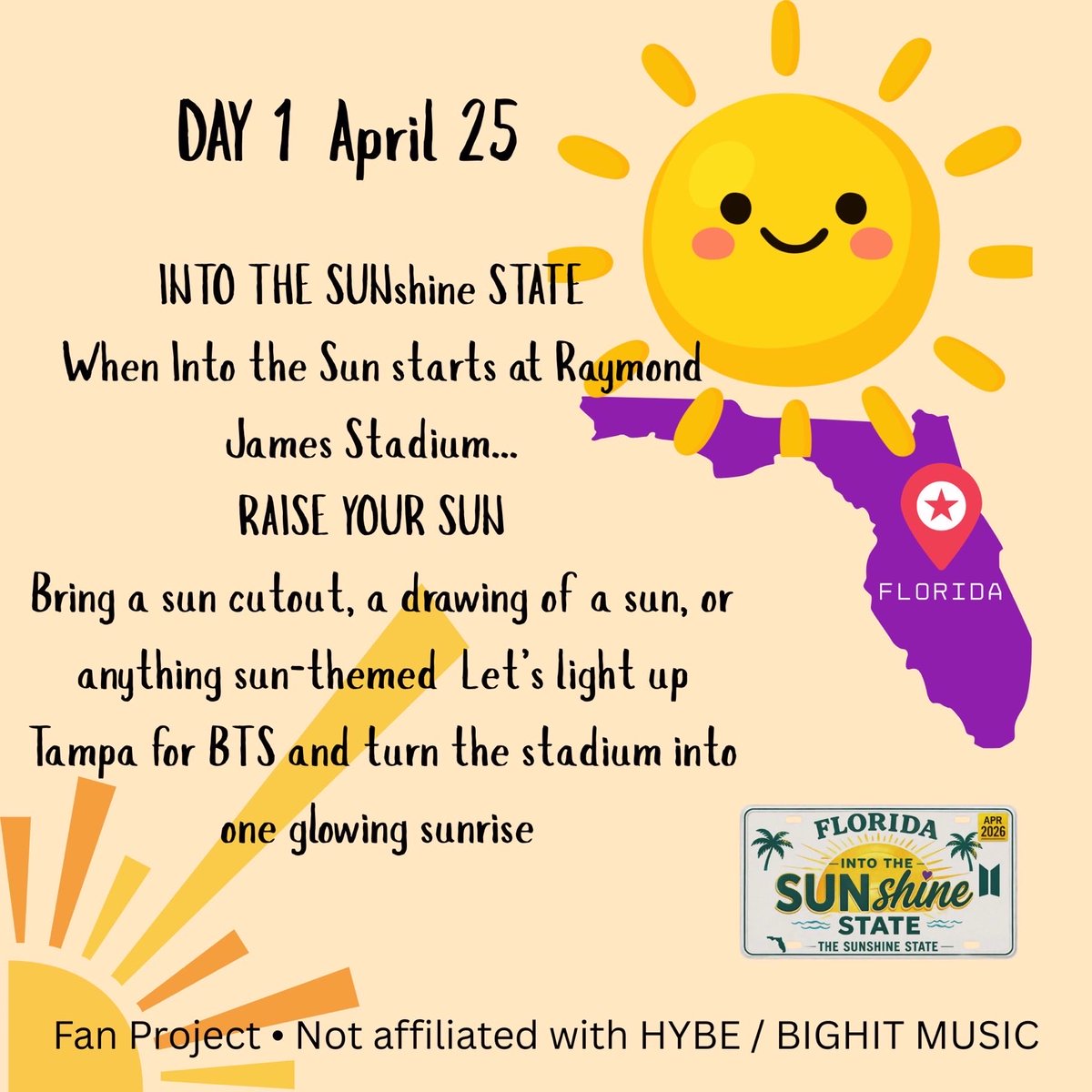Into the Sunshine State project
Day 1 project of #BTS_WorldTour_Arirang_Tampa_D1 #BTS_Comeback_2026