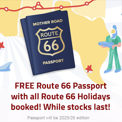 Book your Route 66 Holiday with us and get a FREE Route 66 Passport! Hurry, while stocks last!