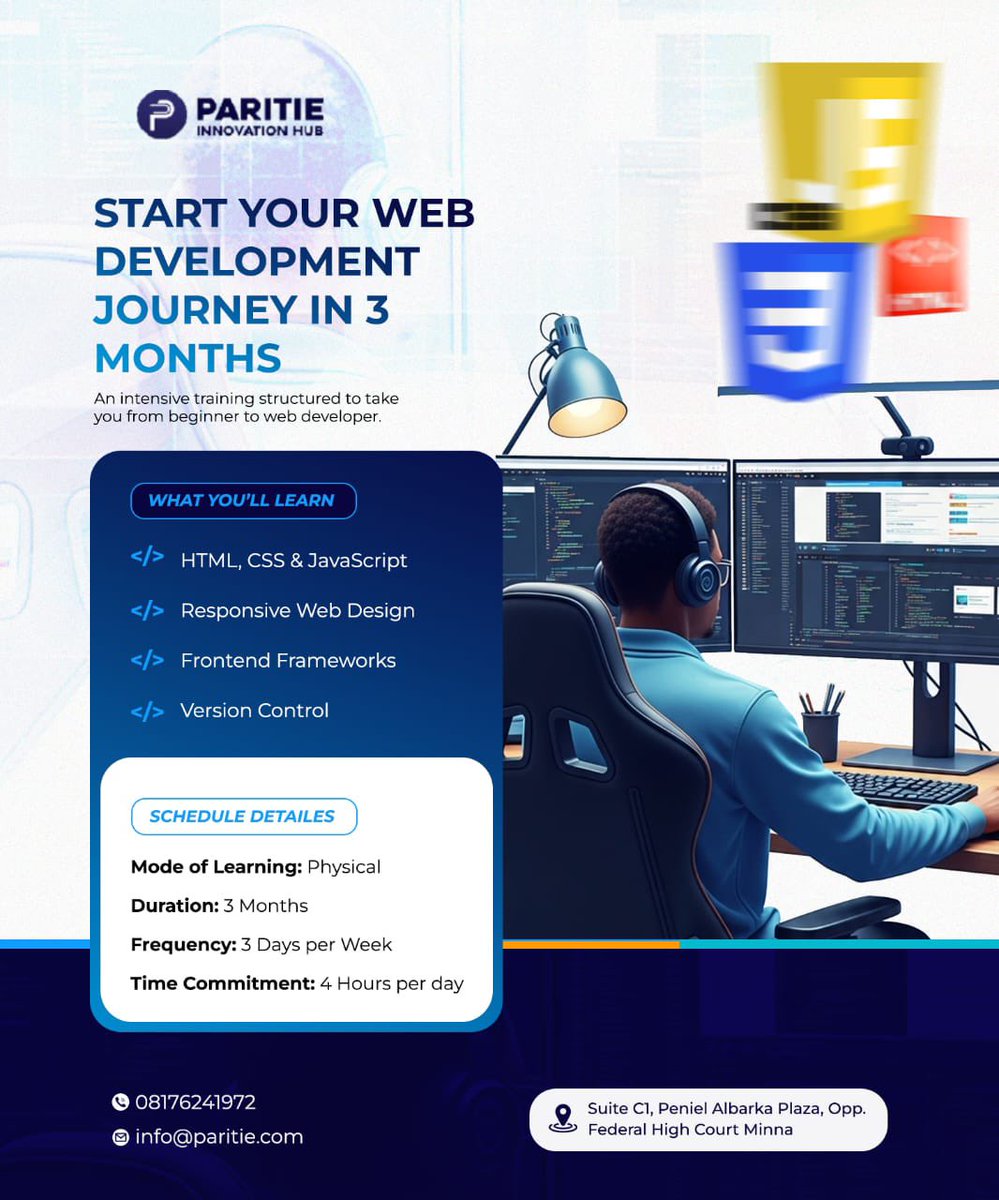 paritiehub's tweet photo. Becoming a web developer should not be so much of a hassle. It’s about preparing your mind and giving it your all.

You’ll learn the basic programming languages and be mentored throughout your learning journey.

Enroll today and start learning.

#webdevelopment #learnatechskill https://t.co/JbCgGbjATN