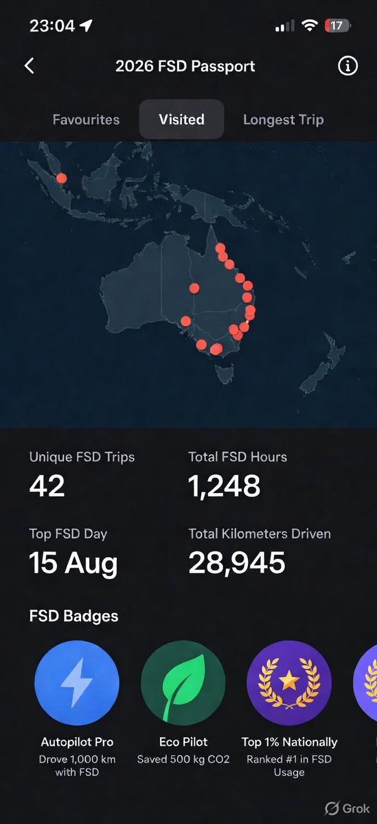 Now that we’re getting the Self-Driving App in the Spring Update 2026, can we get a FSD passport for the Christmas Update 2026 plz 🙃
<a href="/Tesla/">Tesla</a> <a href="/TeslaAUNZ/">Tesla Australia & New Zealand</a> <a href="/NotATeslaApp/">Not a Tesla App</a> <a href="/Tesla_App_iOS/">Tesla App Updates (iOS)</a>