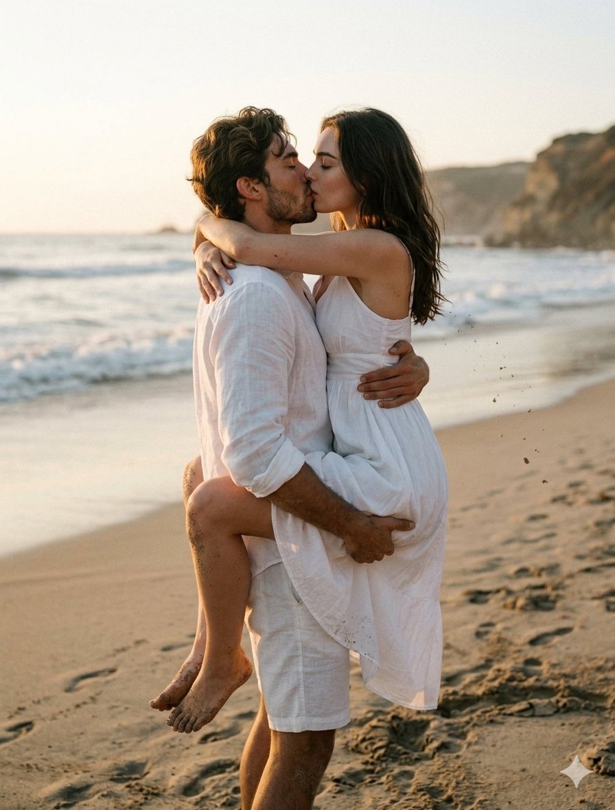 gemini_prompts's tweet image. Trend 487
The best part of the day is when you and me become we ❤️ #romantic

Prompt:
"An image of the couple(match faces from the reference image) in a passionate kiss on the beach, using the references provided. In response to your request, I have focused on creating an
