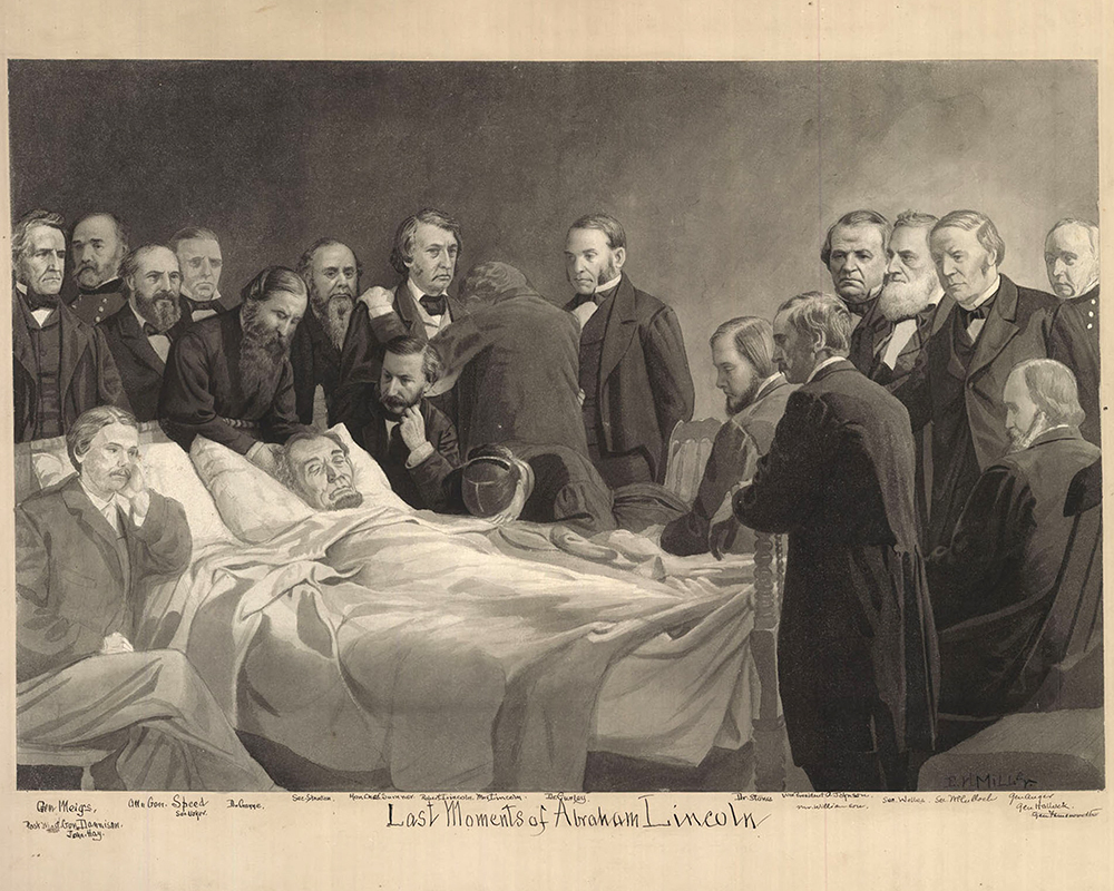 ALPLM's tweet image. Abraham Lincoln died at 7:22 a.m. on this day in 1865, about nine hours after John Wilkes Booth shot him from behind. 

#AbrahamLincoln #Assassination #CivilWar