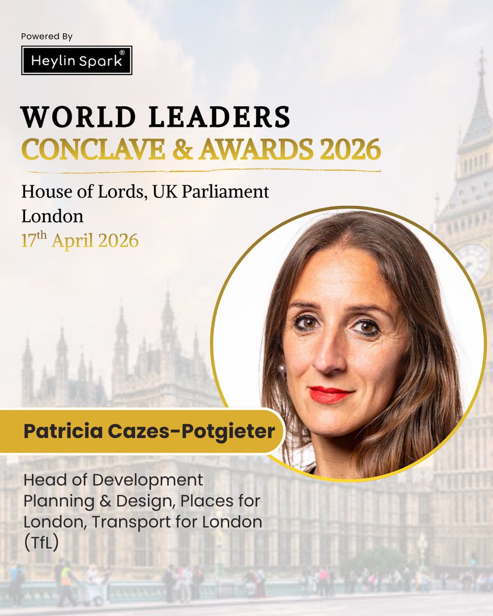 WBrandAffairs's tweet photo. We are pleased to welcome Patricia Cazes-Potgieter, Head of Development Planning &amp; Design, Places for London, Transport for London (TfL), to the World Leaders Conclave &amp; Awards 2026 🌍 https://t.co/GBKiE8MkNh