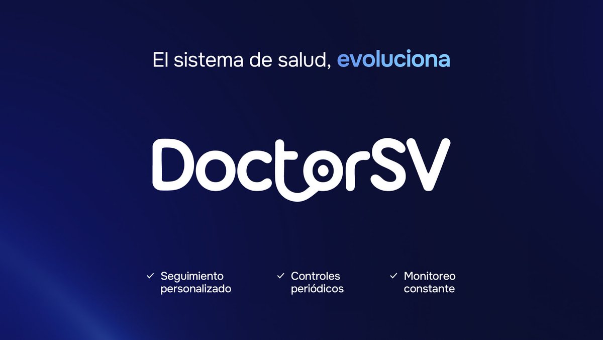 PresidenciaSV's tweet photo. Etapa 2 de @doctorsvapp: Programa de Crónicos.

Atención enfocada en enfermedades crónicas, con seguimiento continuo
e integración entre consulta digital
y atención presencial. https://t.co/7GntaQyKfn