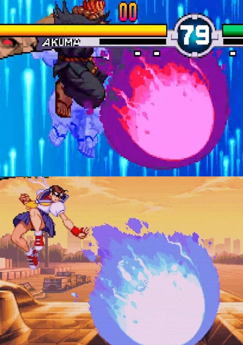dougeki_'s tweet photo. リプ欄で教えてもらったんですが、スト3豪鬼の天魔豪斬空とさくらの空中波動拳も同じらしいです 👺🌸 https://t.co/afFpp7DocX