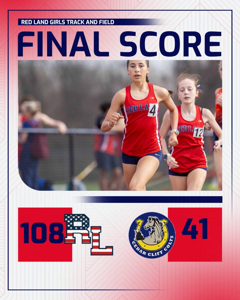 RedLand_AD's tweet image. Varsity Girls Track and Field had a great meet yesterday, defeating Cedar Cliff, 108-41!
#Compete

📷Zimpics