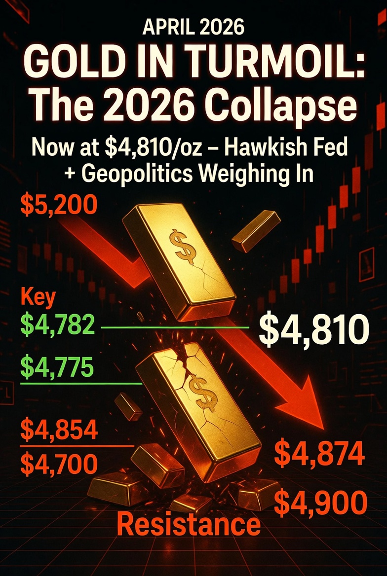 📉 انهيار الذهب.. تحركات حادة اليوم!

سعر الذهب الآن: **$4,810** للأونصة (انخفاض طفيف اليوم).

أسباب الانهيار:
• الدولار القوي + موقف الفيدرالي المتشدد (تخفيض فائدة واحد فقط في 2026)
• مخاوف التضخم بعد صعود النفط بسبب التوترات الأمريكية-الإيرانية
• تصفية مراكز المضاربين