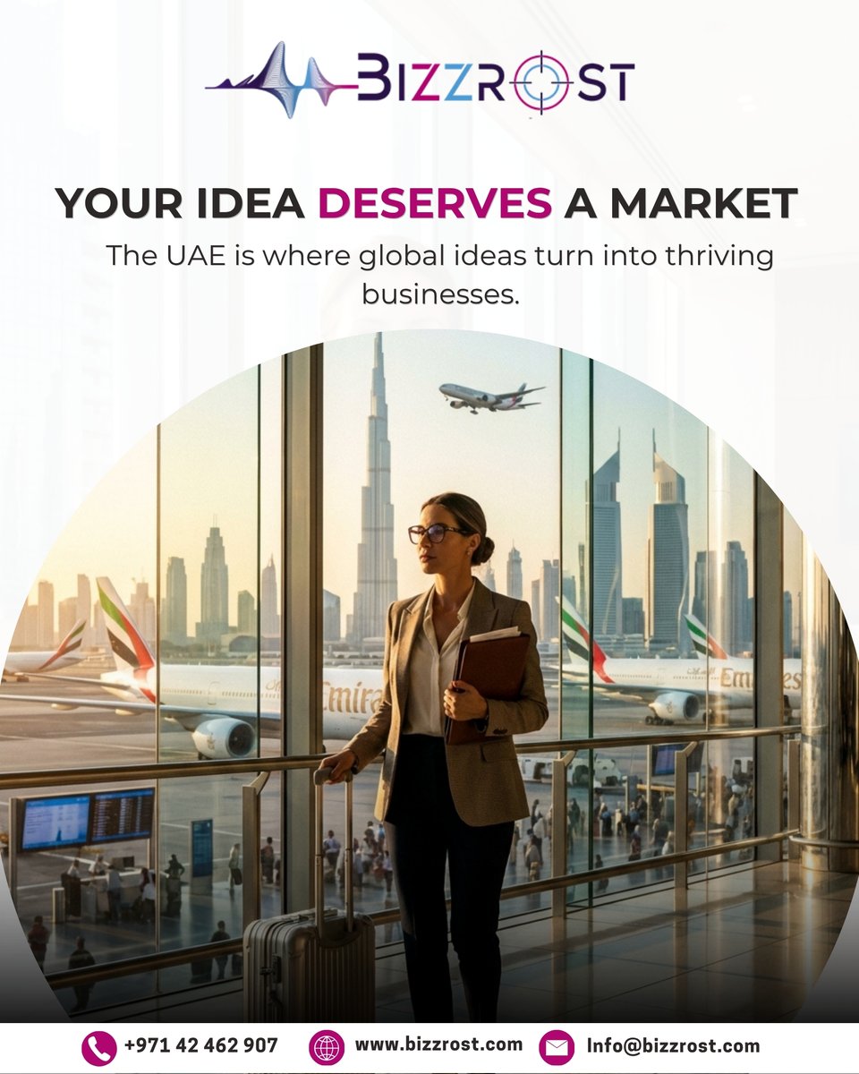 Bizzrost's tweet image. Your brand deserves a global stage 
Dubai gives you the platform to grow beyond borders and scale with confidence.
Ready to expand? Let Bizzrost guide you. 

#GlobalBusiness #DubaiBusiness #InternationalGrowth #ExpandYourBrand #Bizzrost