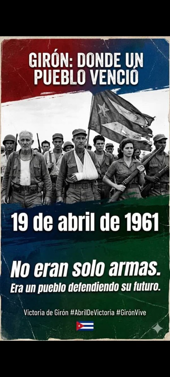 En estos días #Cuba celebra el aniversario 65 de la Victoria de Playa Girón, suceso que asombró al mundo y alegró a los pueblos de Nuestra América desde <a href="/EMPAHolguin/">EMPA-Holguín</a> nuestro homenaje. <a href="/MincinCuba/">Comercio Cuba</a> <a href="/GrupoAlimentos/">Grupo de Alimentos</a>