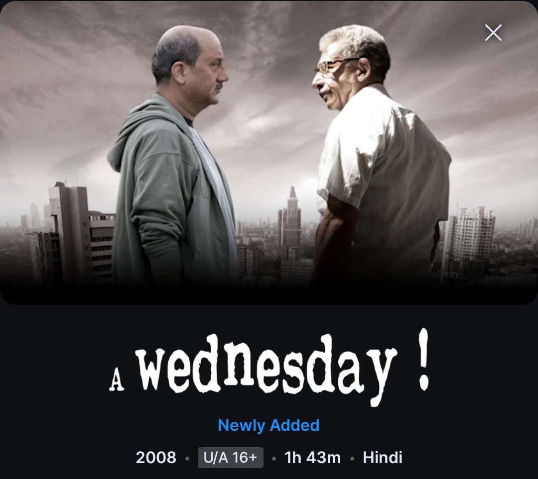 CinemaRareIN's tweet photo. #AWednesday (2008) by @neerajpofficial, now streaming on @JioHotstar.
Ft. #NaseeruddinShah @AnupamPKher @jimmysheirgill @AamirBashir @DeepalShaw @RohitashvG #SnehalDabi @virendrasaxena & @gauravkapur.
@utvfilms @FridayFilmworks @ShitalBhatiaFFW @RonnieScrewvala @RizviAnjum https://t.co/nQ44KSeA9d