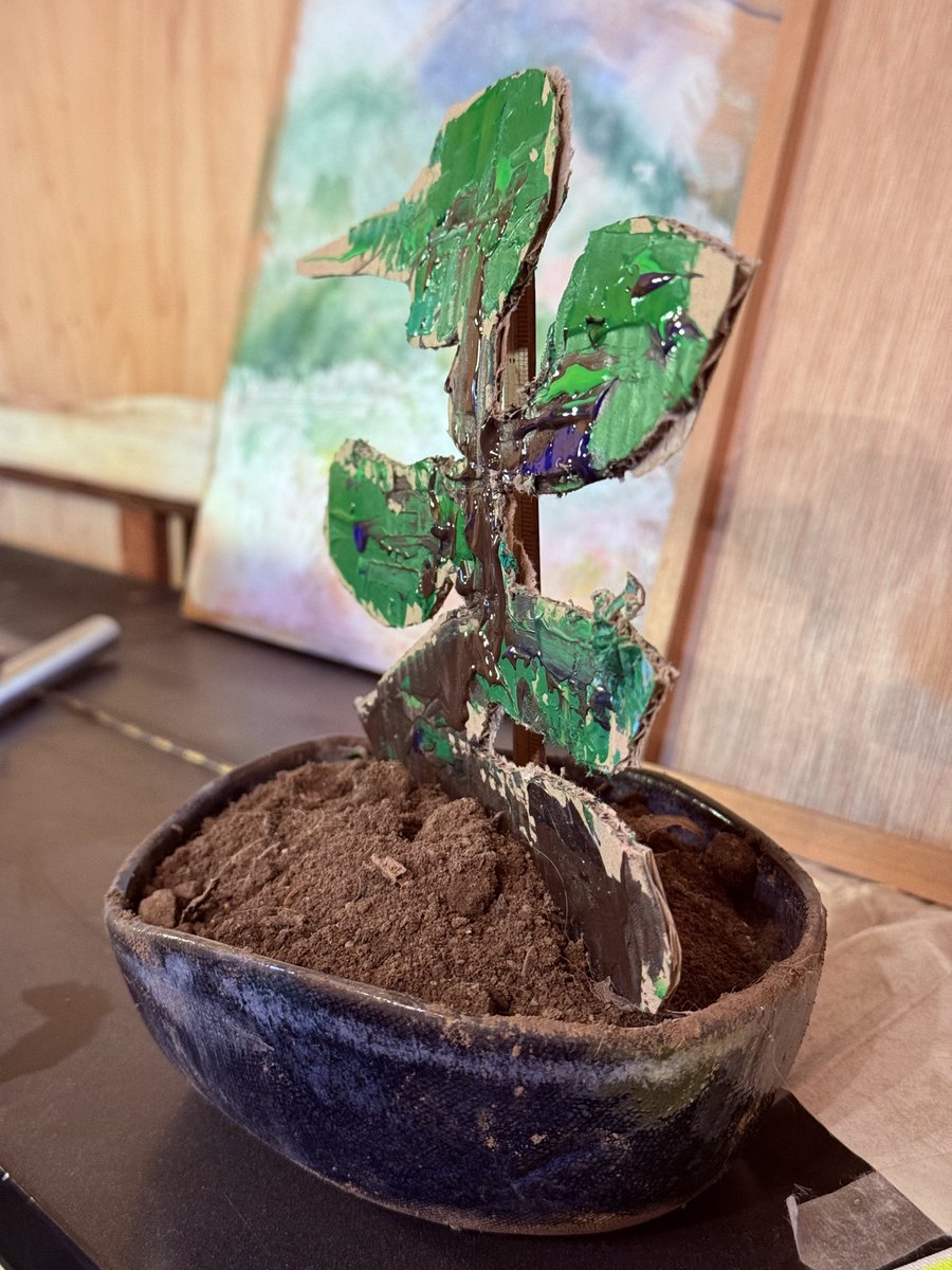 急遽なぜかダンボールで盆栽を作る