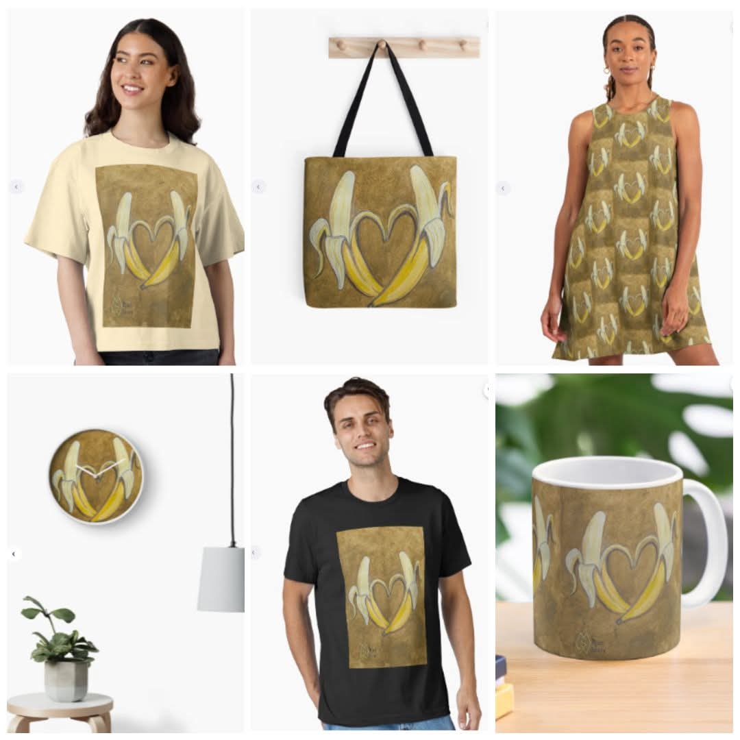 MattStarrFineA1's tweet image. April 15th is National Banana Day.  This is my acrylic painting of two peeled bananas, with the adjoining peels forming the shape of a heart: redbubble.com/shop/ap/166798…  

#mattstarrfineart #banana #bananas #fruit #peeledbanana #food #art #painting #tshirts #ArtoftheDay