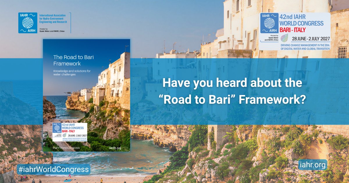 IAHR's tweet photo. πHave you heard about the Road to Bari Framework? https://t.co/LXrZcbtATP
πThe Road to Bari is a strategic framework to respond to the water challenges of our time by providing a global platform.
#Sustainability #WaterManagement #engineering #water #HydroEnvironment #IAHR https://t.co/ILfhPfTjHr