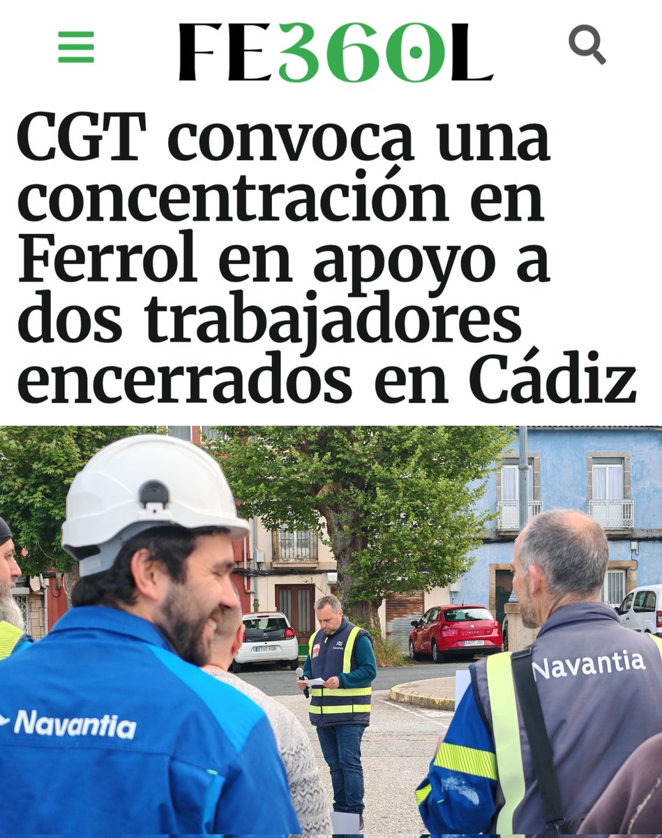 A <a href="/CGTNavantiaFE/">CGT Navantia Ferrol</a> mostra a súa solidariedade cos traballadores de San Fernando cunha concentración ás portas de Navantia Ferrol.

Non á represión sindical! 
Non ás listas negras!