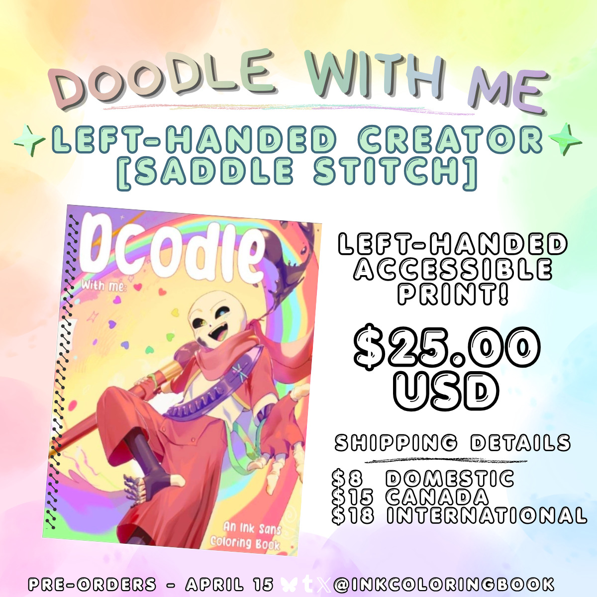 Doodle With Me! An Ink Sans Coloring Book tweet media