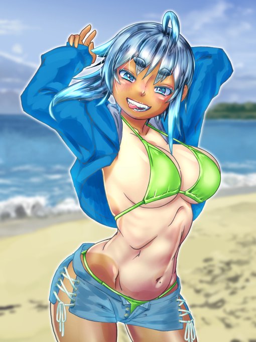 「もう海入っちゃってええかねぇ?」
#九嶺蓮歌 