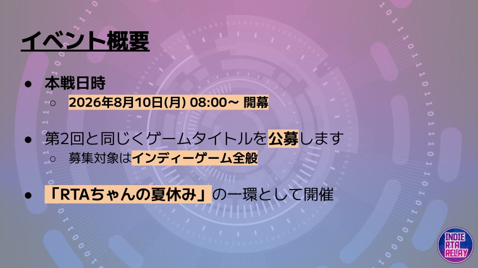 インディーRTAリレー tweet media