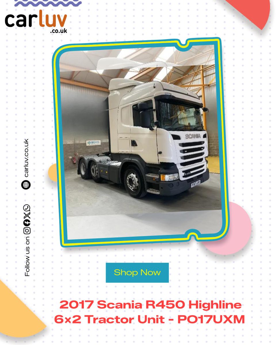 carluv_uk's tweet image. Sizzling hot deal! 2017 Scania R450 Highline 6X2 Tractor Unit - PO17UXM, available at a unbeatable price of £18150 Ignite the town!
carluv.co.uk/product/2017-s…
#kenyacars #carshopping