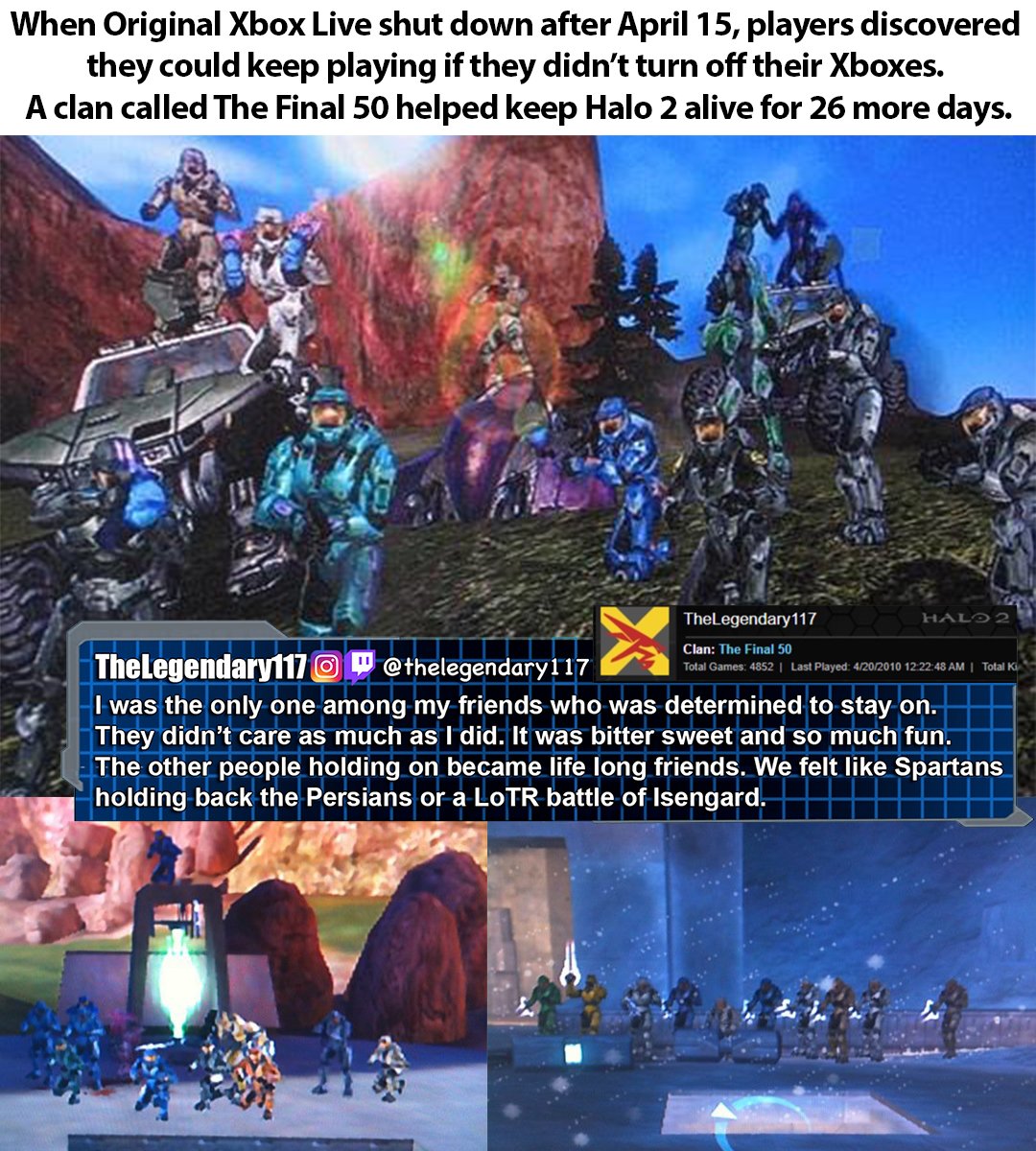 HaloClassicHCH's tweet image. The players that kept Halo 2 alive for 26 days after Original Xbox Live shutdown on April 15th, 2010. 
#halo #halo2 #gaming