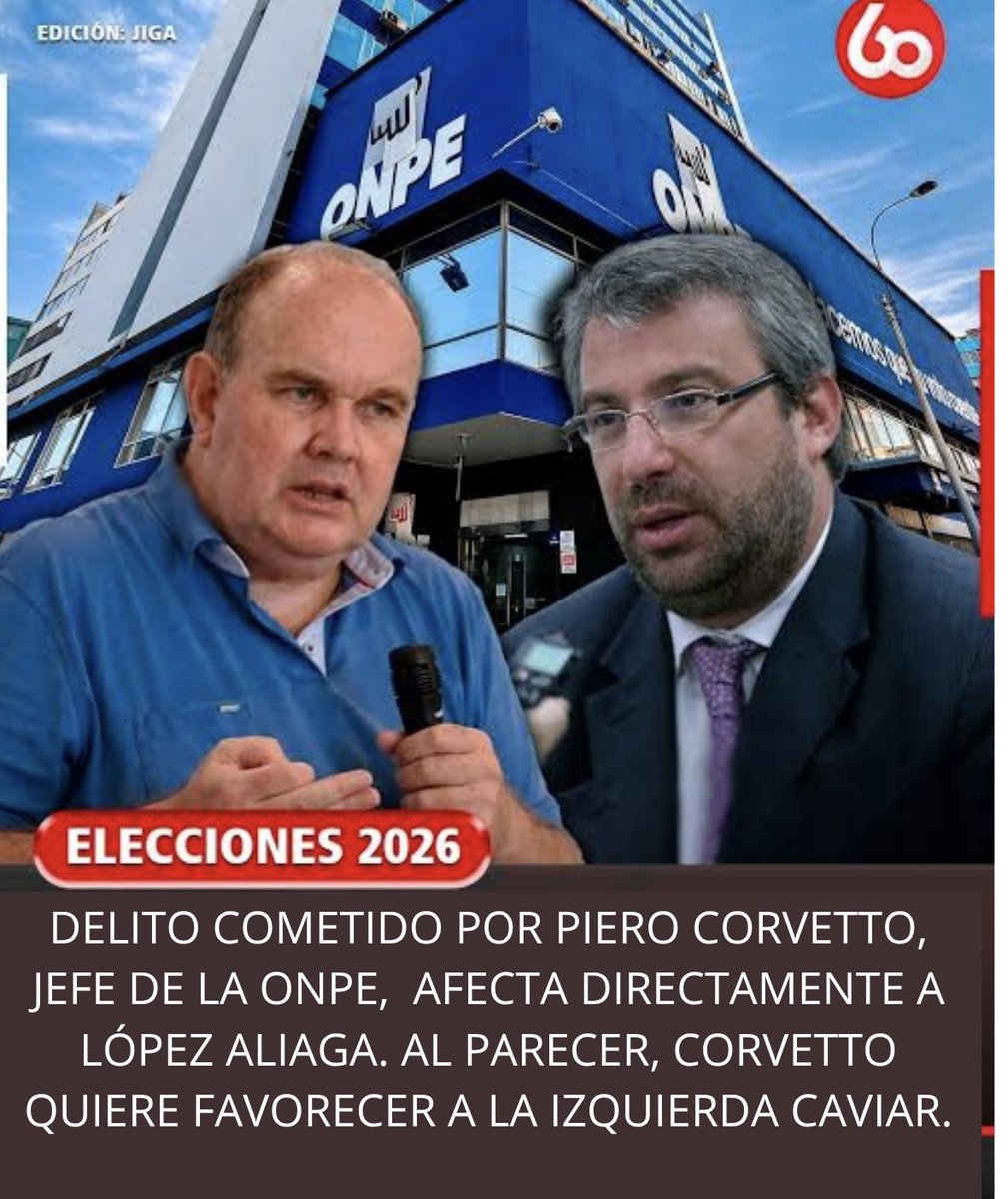 🚨#AHORA FRAUDE EN MARCHA

Entre gallos y medianoche <a href="/ONPE_oficial/">ONPE</a> ejecuta el fraude electoral y coloca a Roberto Sánchez en la segunda vuelta.
Estrategia de <a href="/pcorvetto/">Piero Corvetto</a> y la izquierda caviar para destruir al Perú en marcha.
Los peruanos no podemos permitir tremendo fraude!!!