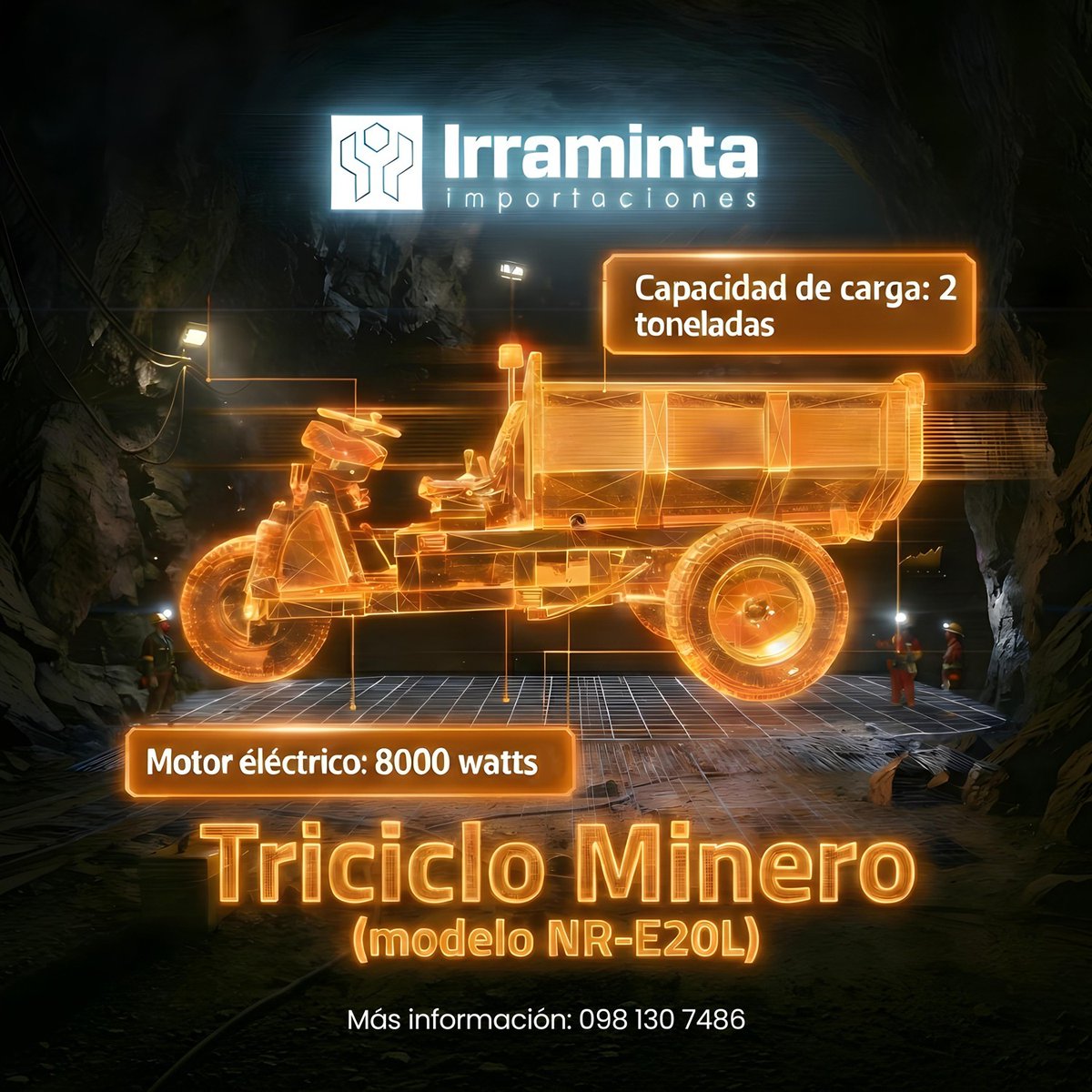 Optimiza tus operaciones con nuestro Triciclo Minero NR-E20L. Diseñado para el trabajo pesado, cuenta con un motor eléctrico de 8000 watts y una capacidad de carga de 2 toneladas. La tecnología que tu proyecto minero necesita para llegar más lejos. 🚛💨

098 130 7486

#Irraminta