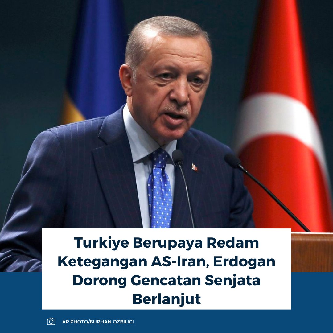 kompascom's tweet image. Turkiye berupaya meredam ketegangan AS-Iran dengan mendorong perpanjangan gencatan senjata. Ankara juga menjaga dialog tetap berjalan meski negosiasi nuklir tersendat. 

Baca selengkapnya: internasional.kompas.com/read/2026/04/1…

~RK #turkiye #AS #iran