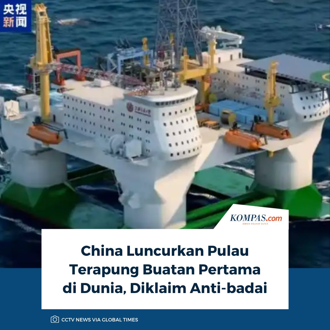 kompascom's tweet photo. China resmi meluncurkan pulau terapung buatan pertama di dunia pada akhir bulan lalu.  Proyek ambisius ini merupakan infrastruktur sains dan teknologi nasional yang dirancang khusus agar mampu terapung dan bertahan dalam segala kondisi cuaca di laut dalam.

Baca di sini: https://t.co/B1ERtlcI32

~AA #China #PulauTerapung