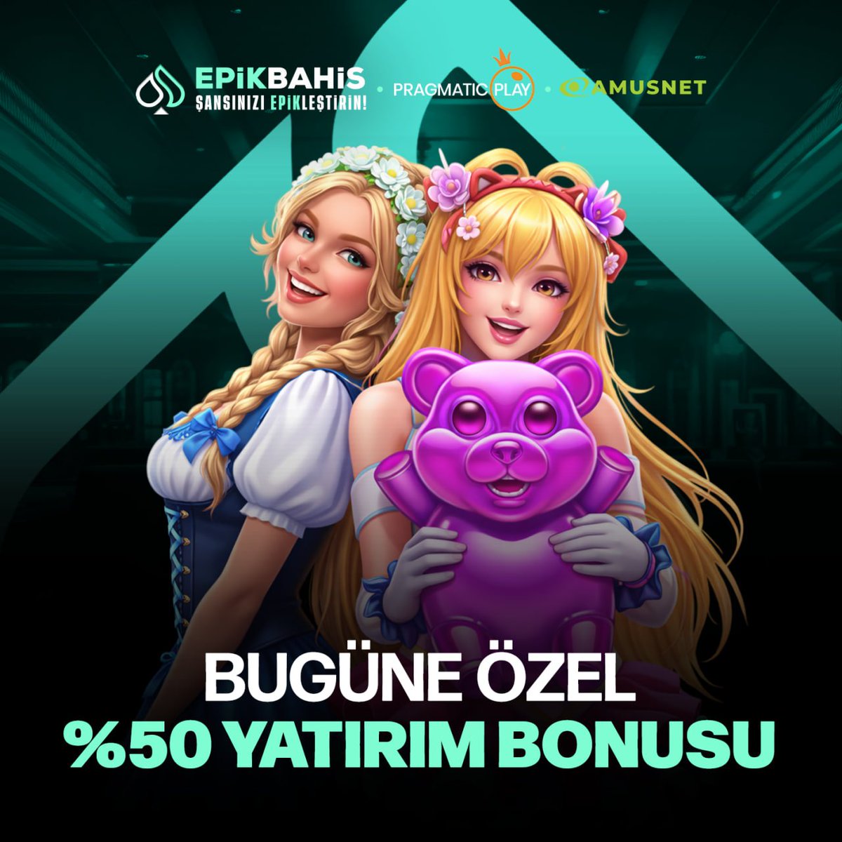 EpikResmi1's tweet photo. EPİKBAHİS İLE %50 YATIRIM BONUSU FIRSATI!

➡️ Sadece 10x çevrim ile kazanmak çok kolay!
➡️ Çevrimi tamamla, kazancını anında çek!

✅ Yatırımını yap, oyunlara girmeden BONUS TALEP üzerinden bonusunu talep et, maksimum 15.000₺'ye kadar bonus kazan https://t.co/QEflKHMap4