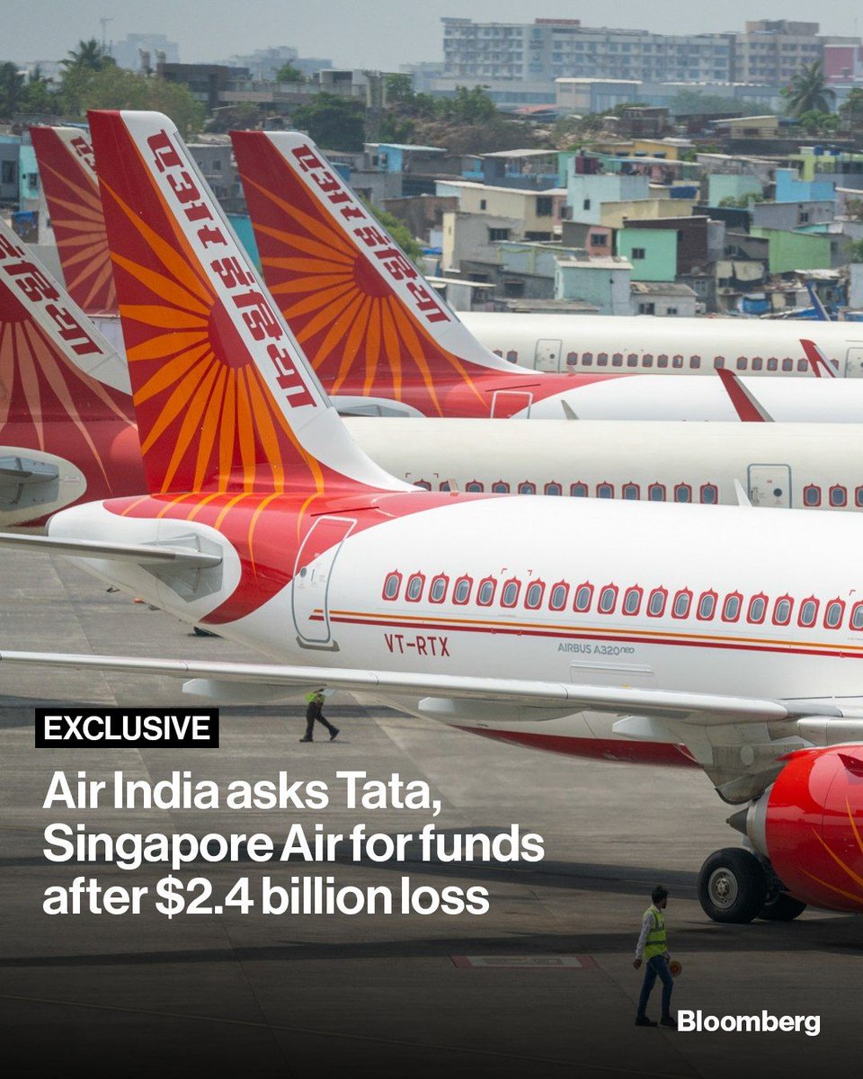Agni_Yatra's tweet image. 🔹#Inde 🇮🇳🔹

Air India a enregistré une perte annuelle plus importante que prévu, dépassant les 2,4 milliards de dollars. Selon certaines rumeurs, cela a incité la compagnie à solliciter une aide financière auprès de ses actionnaires : Tata Group &amp;amp; Singapore Airlines.