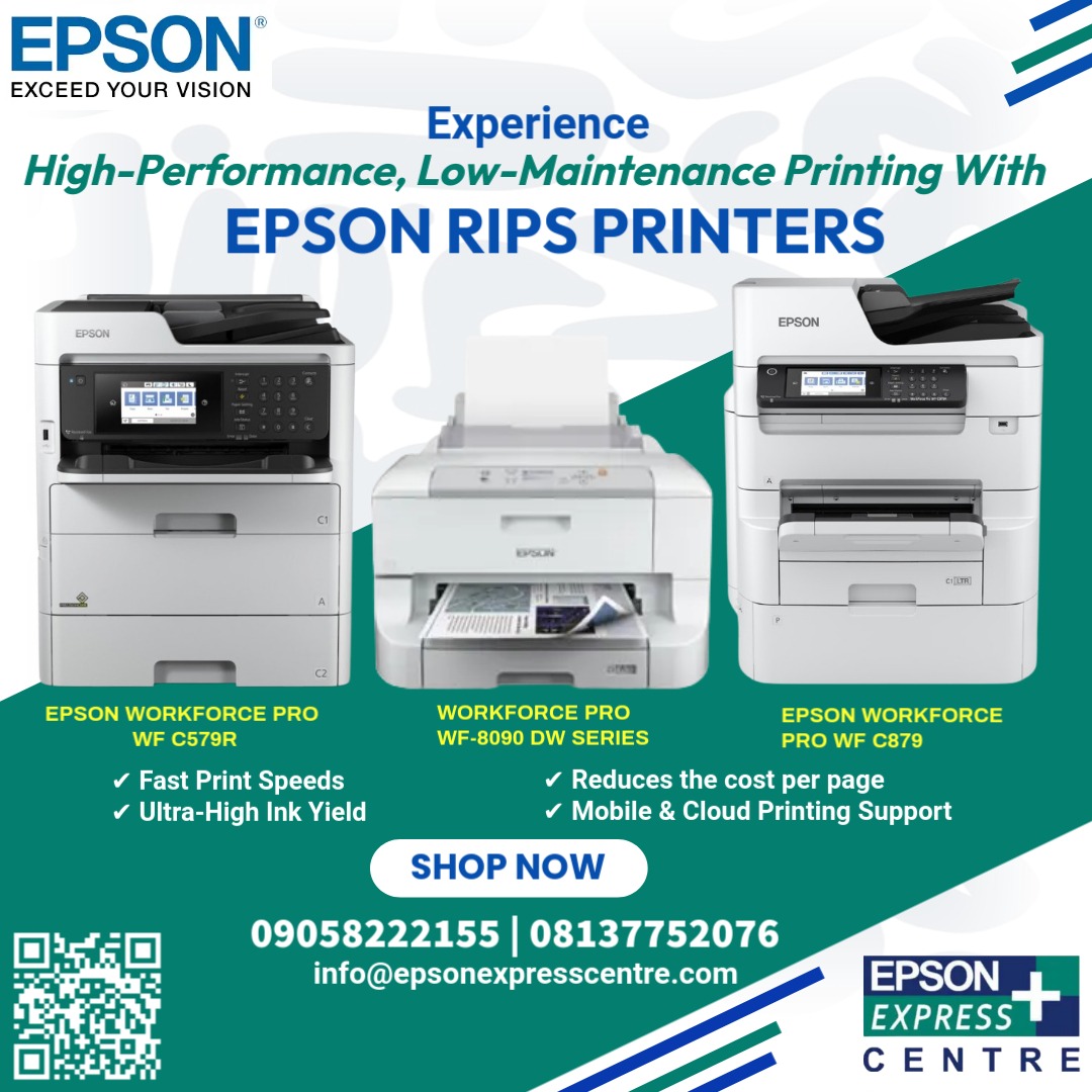 Epsonexpress's tweet photo. Experience high-performance, low-maintenance printing with Epson RIPS 

 𝐂𝐨𝐧𝐭𝐚𝐜𝐭 𝐮𝐬 𝐓𝐎𝐃𝐀𝐘!!
09058222155 | 08137752076
info@epsonexpresscentre.com
https://t.co/7FaGcC9rIF
Support Centre @ 
37, Bode Thomas Street, 
Surulere , Lagos

JD Vance Ameachi Mr Eazi https://t.co/IKDs8cgqtn