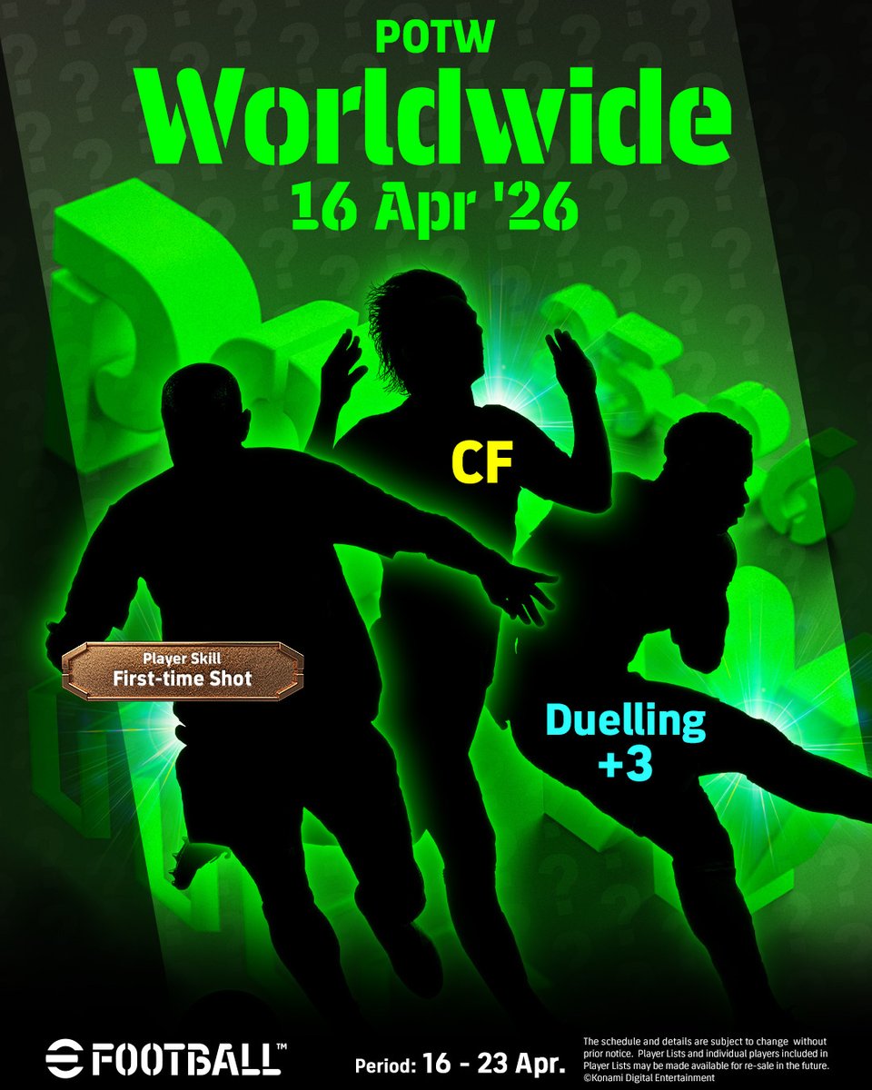 play_eFootball's tweet image. #POTW returns! 🤩

11 of football’s standout performers are coming in-game after maintenance tomorrow...

So, who are you backing to be included? 👀
Drop a GIF of the player you want to see!

#eFootball