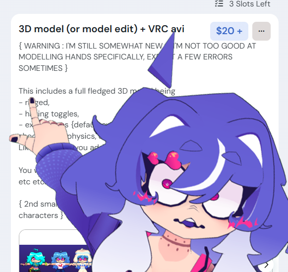 NOTLorenZside's tweet image. I decided to open my commissions 4 now 👀
go wild guys theres 3 slots :^

ko-fi.com/c/5884db94f3

#vrchat #comission