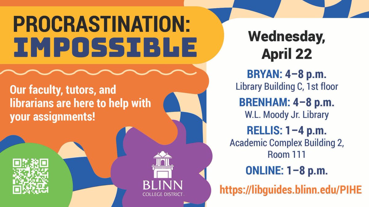 A great program is one week away, and will help you get the work DONE!  libguides.blinn.edu/events/PI