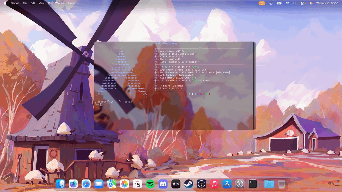 bot_unixporn's tweet image. [KDE] MacOS Tahoe Imitation
Link: redd.it/1sm5eek

#unixporn #linux #screenshot