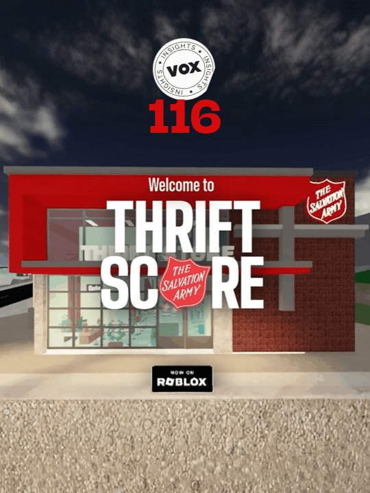 voxinsightsbr's tweet image. O que nos impacta vira #dailydrop 👕 A Salvation Army levou o brechó para dentro do Roblox — prova de que moda circular também começa a existir no guarda‑roupa dos avatares.
#DigitalCulture