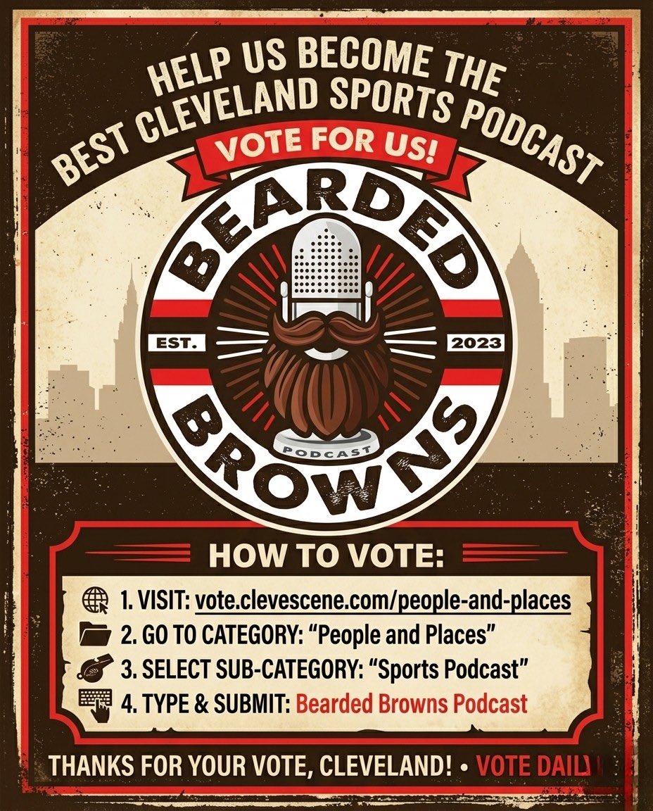 Bearded_Browns's tweet photo. Here it is:

please vote and spell the name right 

https://t.co/kZo1ZYV8fU

Go to people and places 
Sports podcast 
Type Bearded Browns Podcast https://t.co/temRNtNZ8t