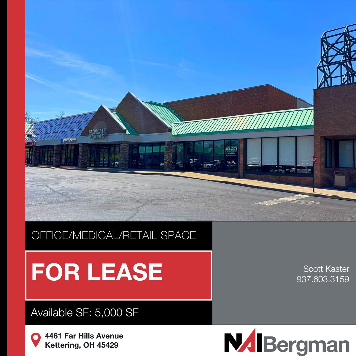 Just Listed | 5,000 SF office/retail space for lease at 4461 Far Hills Avenue. 

For more information, please contact Scott Kaster or visit: 1l.ink/TB4D8SZ

#NAIBergman #CRE