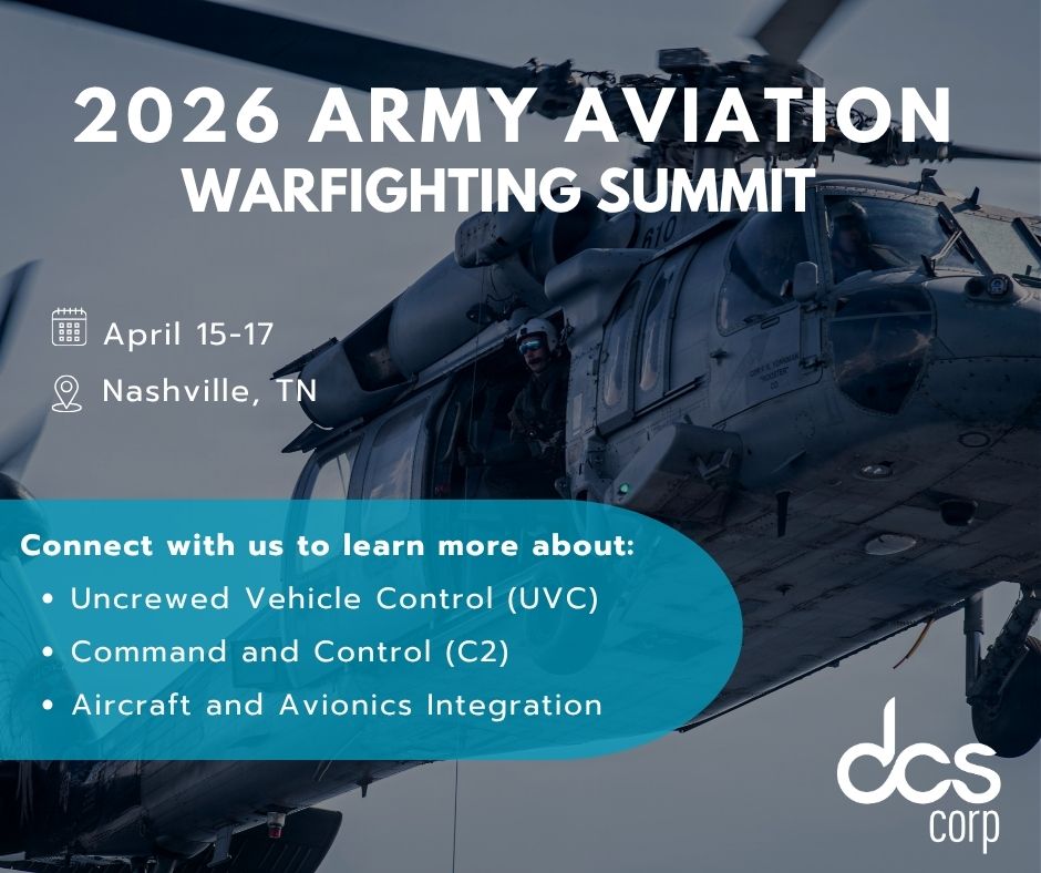 DCS is heading to the 2026 Army Aviation Warfighting Summit. Our team will be on-site connecting with partners and sharing how we support mission success. See you there!

#DCSCorp #EmployeeOwned #AAAA #ArmyAviation