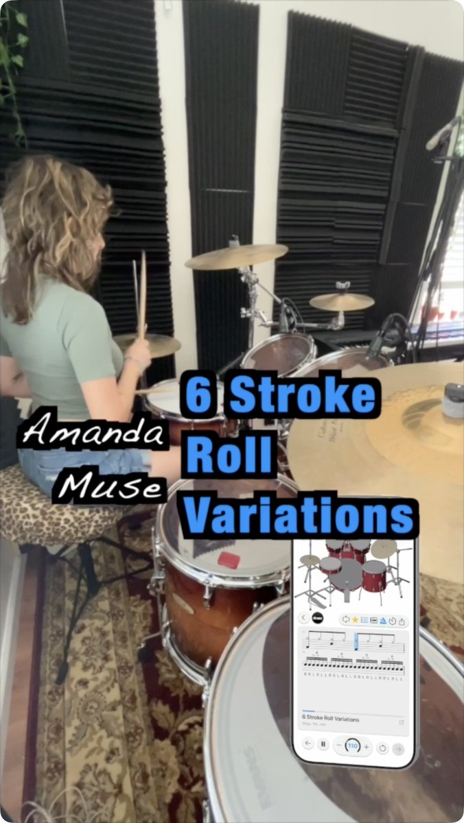 drumrapp's tweet image. 🥁 6 Stroke Roll Variations with Amanda Muse

#drumset #learndrums #drumgrooves