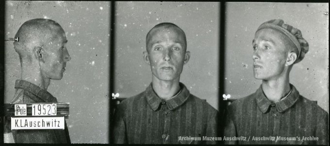 15 April 1914 | A Polish man, Tadeusz Łapa, was born in Lipsko. A law student.

In #Auschwitz from 30 July 1941.
No. 19523 
He perished in the camp on 4 November 1941.
---

🎧/📖 Registration photos in Auschwitz: bit.ly/4adWOeJ