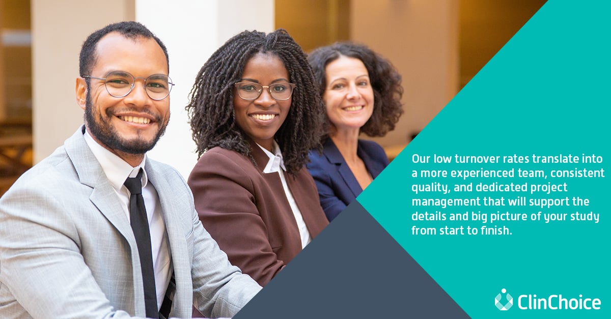ClinChoice's tweet photo. In our industry where turnover is high, we’re proud to have built a company and culture where our people advance, thrive, and stay.

Learn more:https://t.co/GsoIKV6gyk

#LifeSciences #ClinicalResearch #ClinicalTrials #ContractResearchOrganization #ClinChoice #ClinChoiceCanHelp https://t.co/Zca7WXarUR
